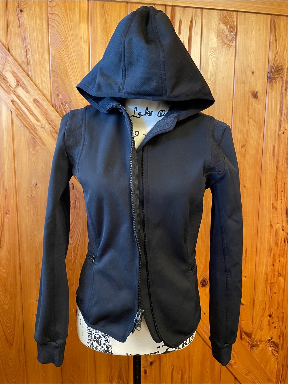 Women's Black Hooded athletic Softshell Jacket